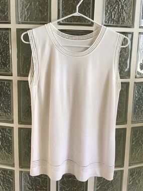 White Knit Sleeveless Top
